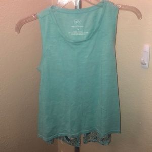 Turquoise sleeveless top
